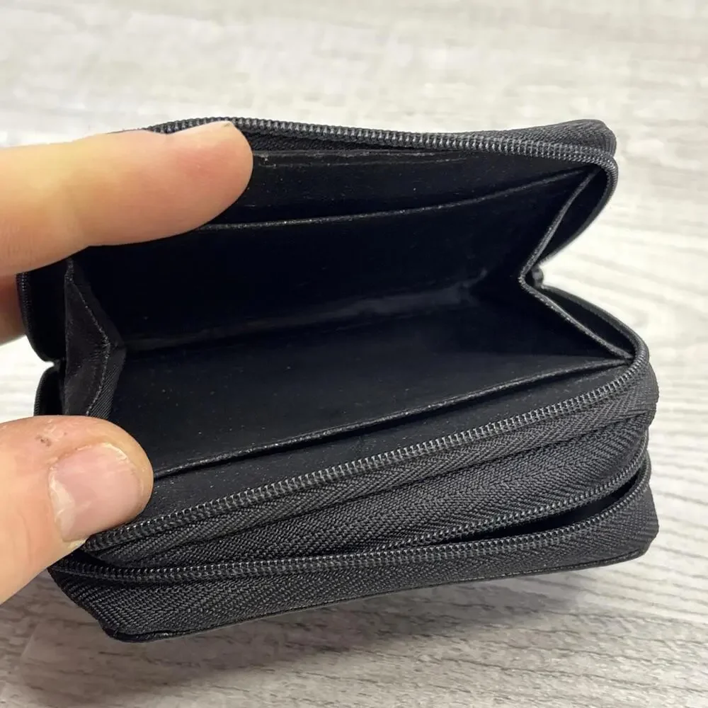 Buxton Genuine Leather Wizard Accordion Wallet Double Zip Around Coin ID NEW